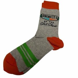 Ringmaster of the Shit Show Gray and Orange Men's Socks